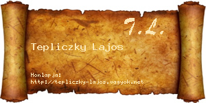 Tepliczky Lajos névjegykártya