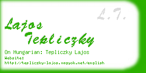 lajos tepliczky business card